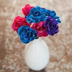 如何制作胶带玫瑰花 彩色胶带玫瑰花的做法