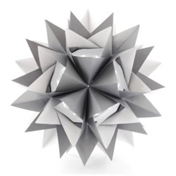 刺猬一样的折纸立体花球的折法图解教程