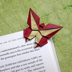 手工折纸蝴蝶书签的折法图解教程