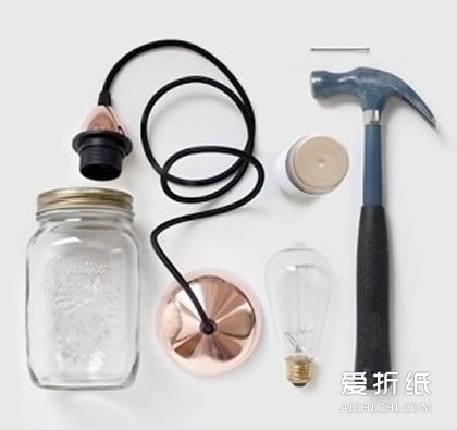 如何制作玻璃瓶灯罩 玻璃瓶DIY灯具的方法- www.aizhezhi.com